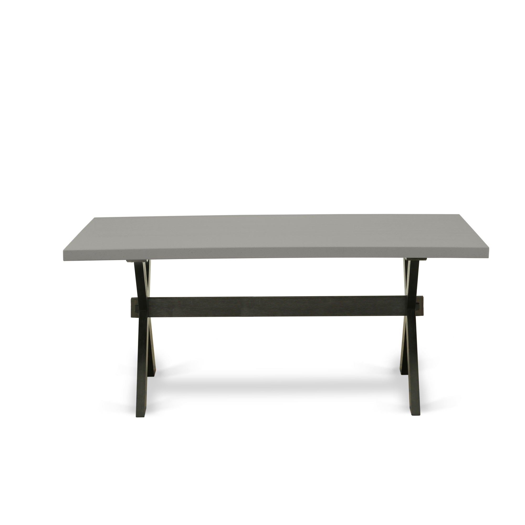 X-Style 36X60 In Dining Table With Wirebrushed Black Leg And Cement Top Finish