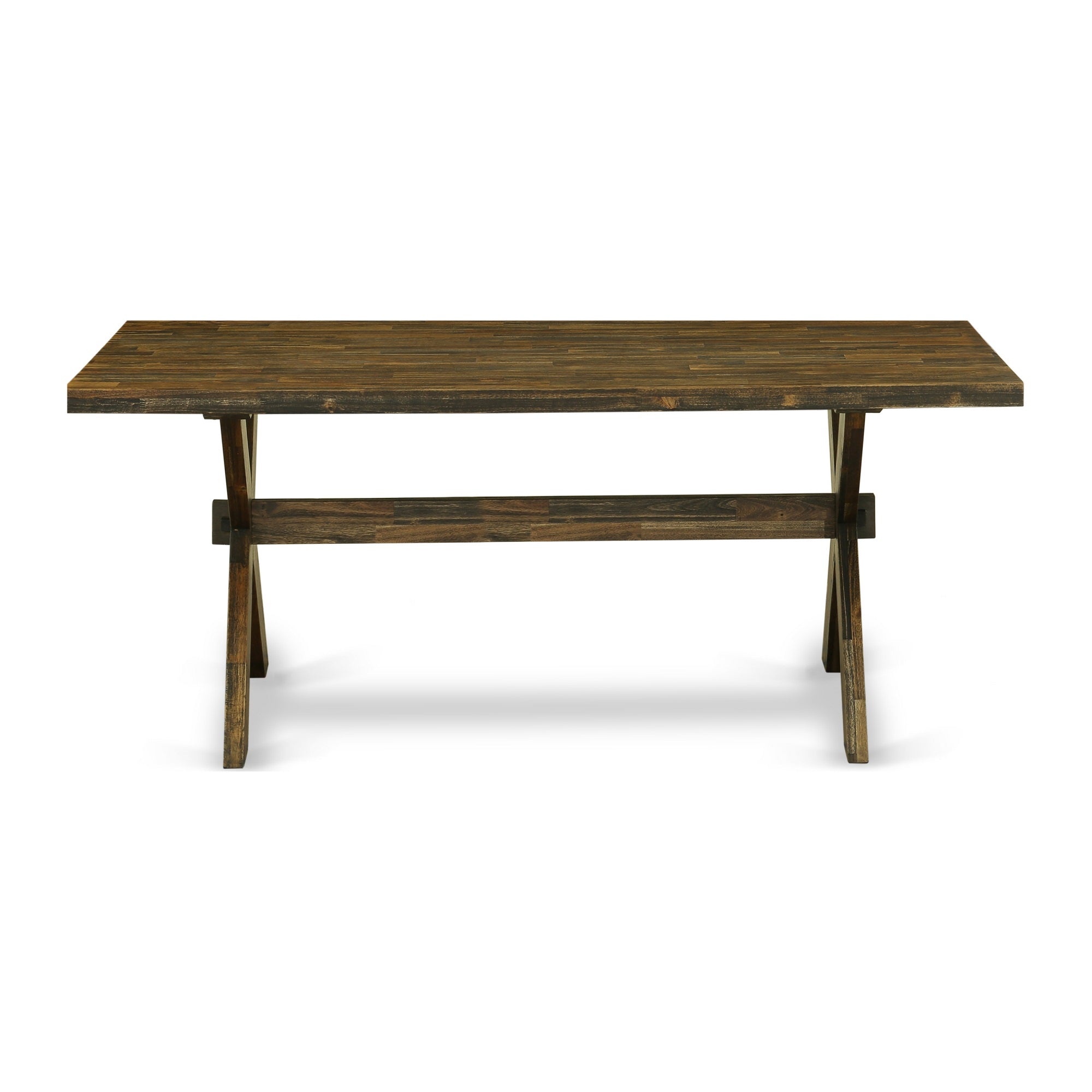 X-Style 36X60 In Dining Table With Distressed Jacobean 418 Leg And Distressed Jacobean 418 Top Finish