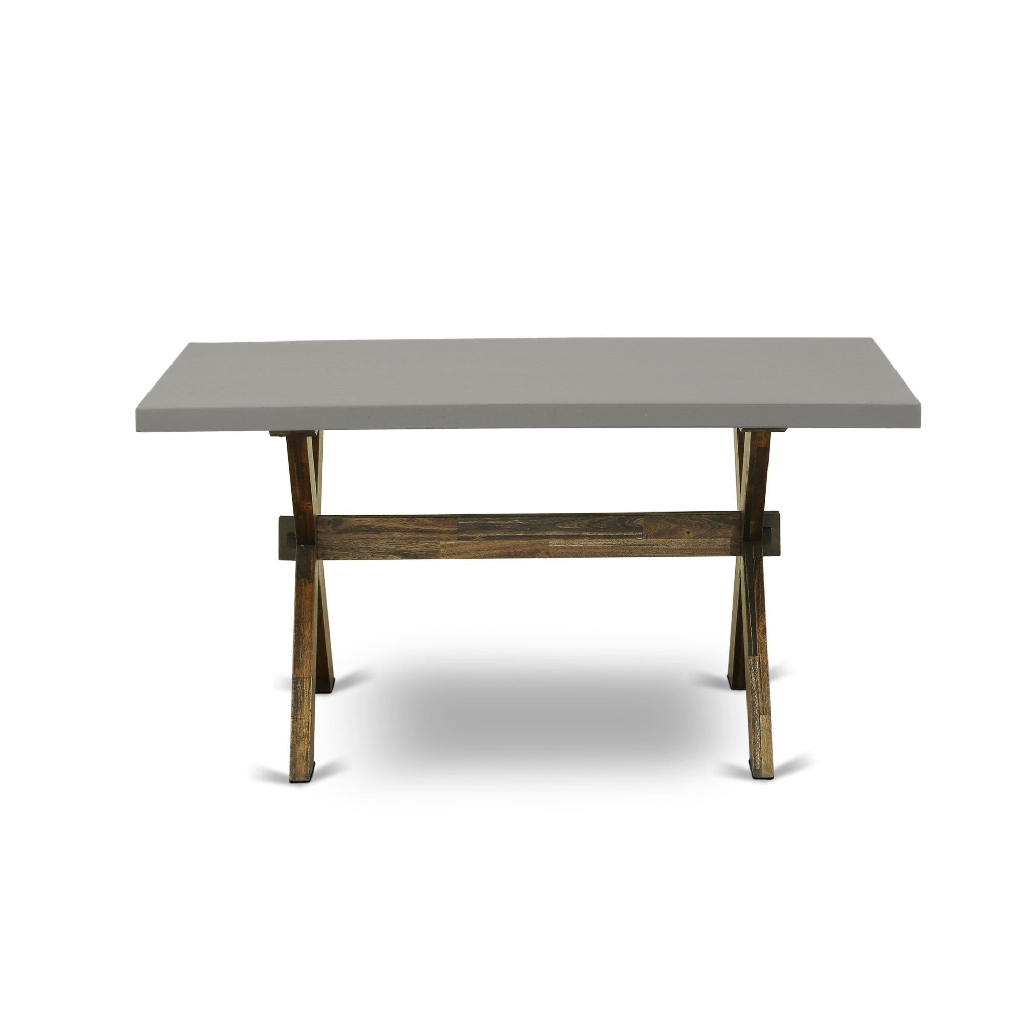 X-Style 40X72 In Dining Table With Distressed Jacobean 418 Leg And Distressed Jacobean 418 Top Finish