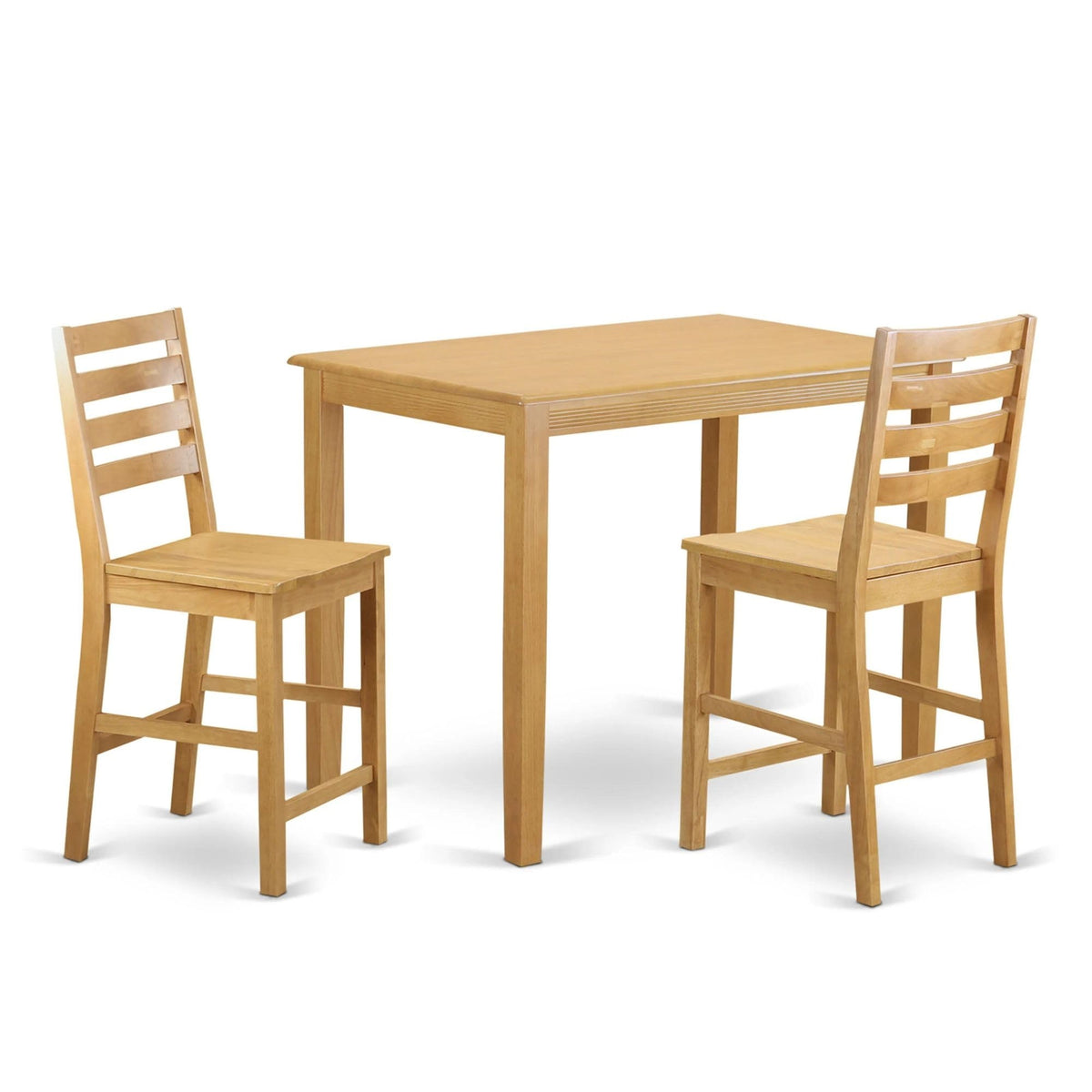 Casafoyer Yacf3-Oak-W 3 Piece Counter Height Dining Table Set Contains A Rectangle Kitchen Table And 2 Dining Room Chairs, 30X48 Inch, Oak