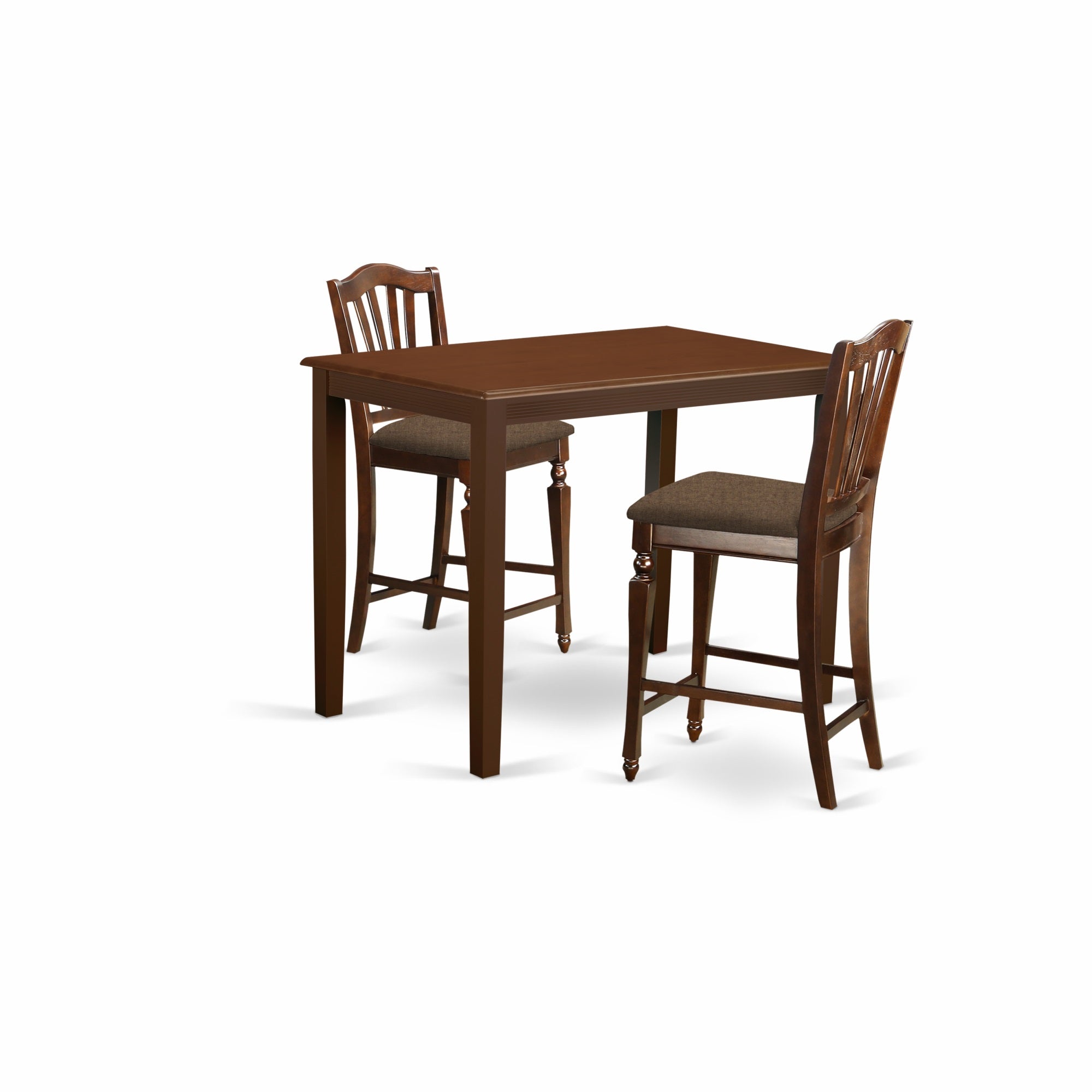 Yach3-Mah-C 3 Pc Counter Height Set - Counter Height Table And 2 Kitchen Chairs.