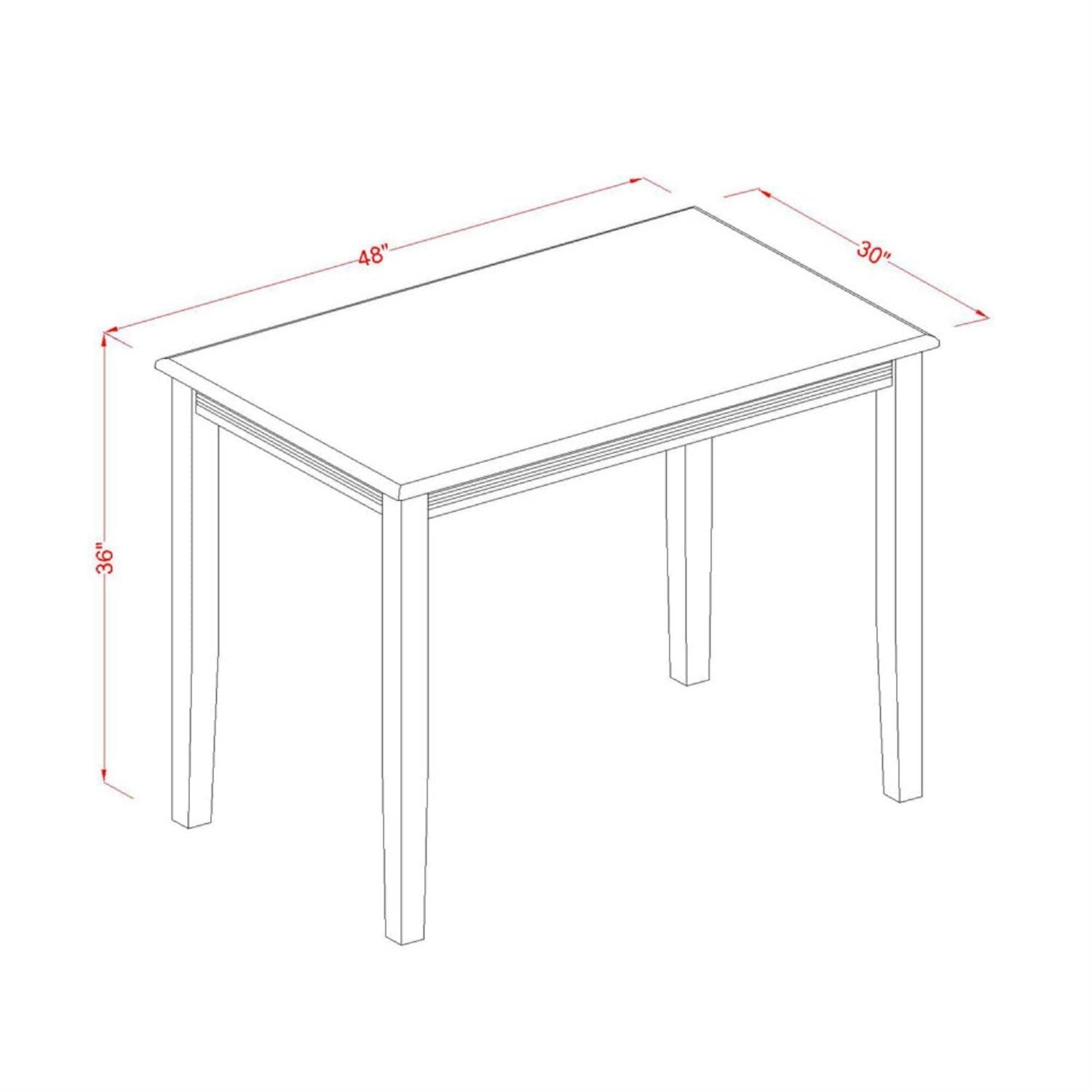 East West Furniture Dining Rectangle Counter Height Table, 30X48 Inch, Yat-Blk-H