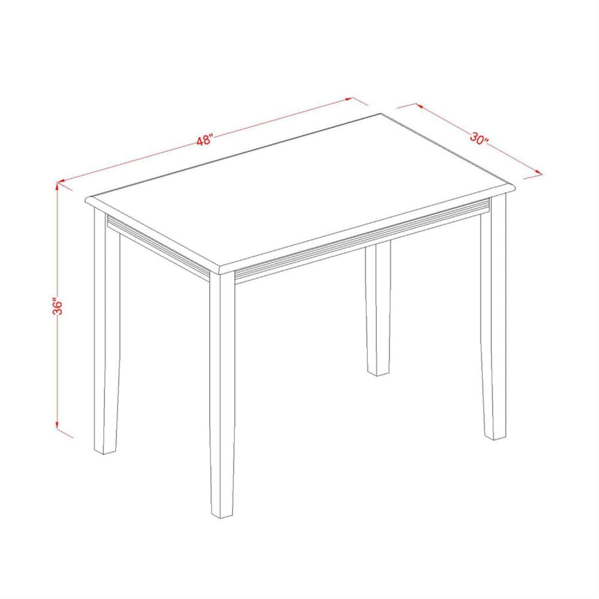 Casafoyer Yat-Whi-H Yarmouth Rectangle Counter Height Kitchen Table, 30X48 Inch, Buttermilk & Cherry