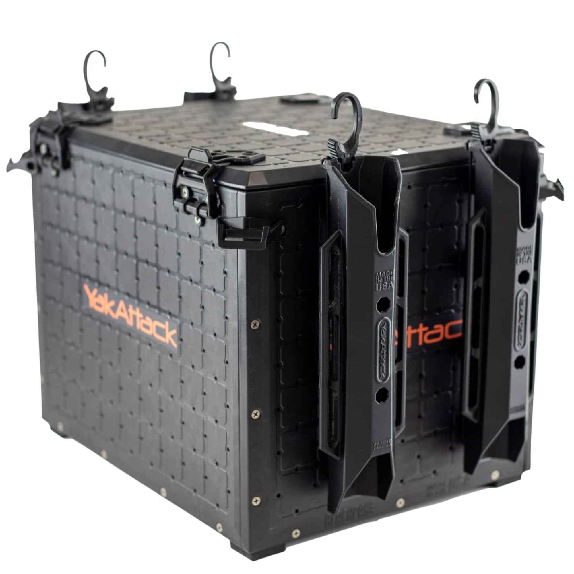 Yakattack Blackpak Pro Kayak Fishing Crate - Includes 4 Attachable Fishing Rod Holders, 13' X 16' - Black | Kayak Fishing Accessories
