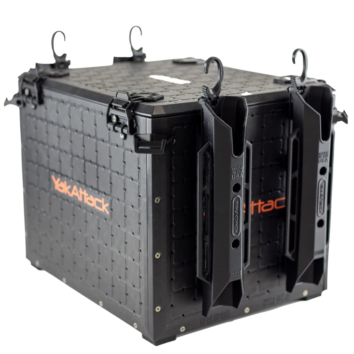 Yakattack Blackpak Pro Kayak Fishing Crate - Includes 4 Attachable Fishing Rod Holders, 13' X 16' - Black | Kayak Fishing Accessories