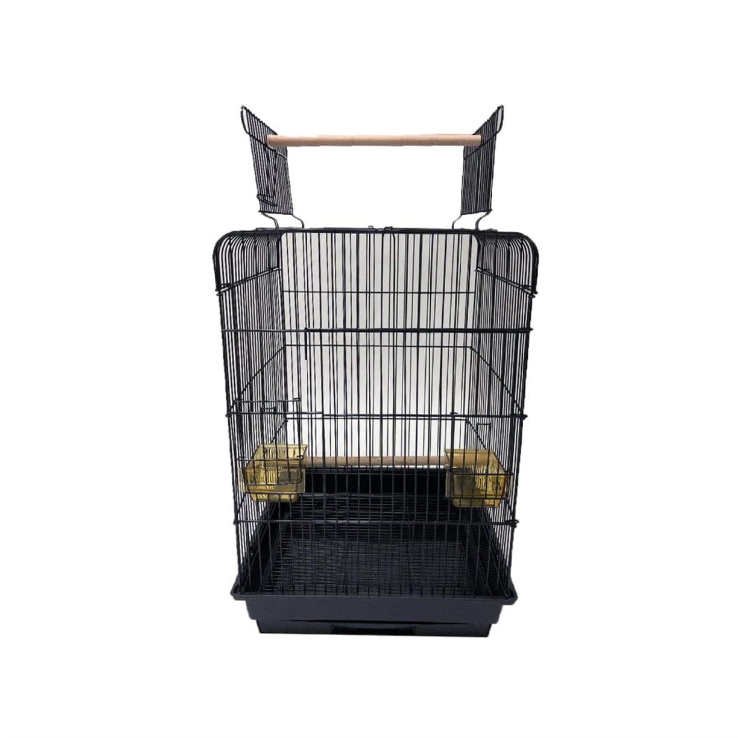 3/4' Bar Spacing Open Top Small Parrot Cage With Stand - 18'X18X56' In White