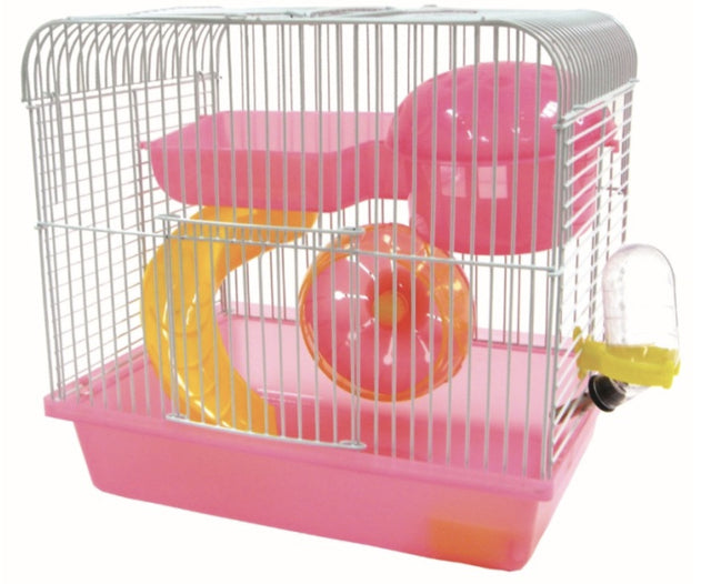 H157Pk Dwarf Hamster, Mice Cage, With Accessories, Pink