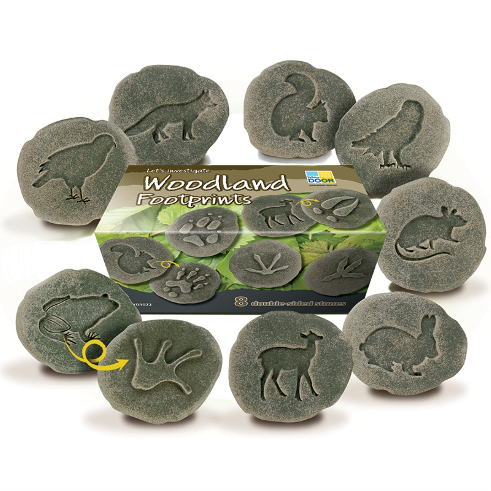 Lets Investigate Woodland Footprint Stones, Set of 8