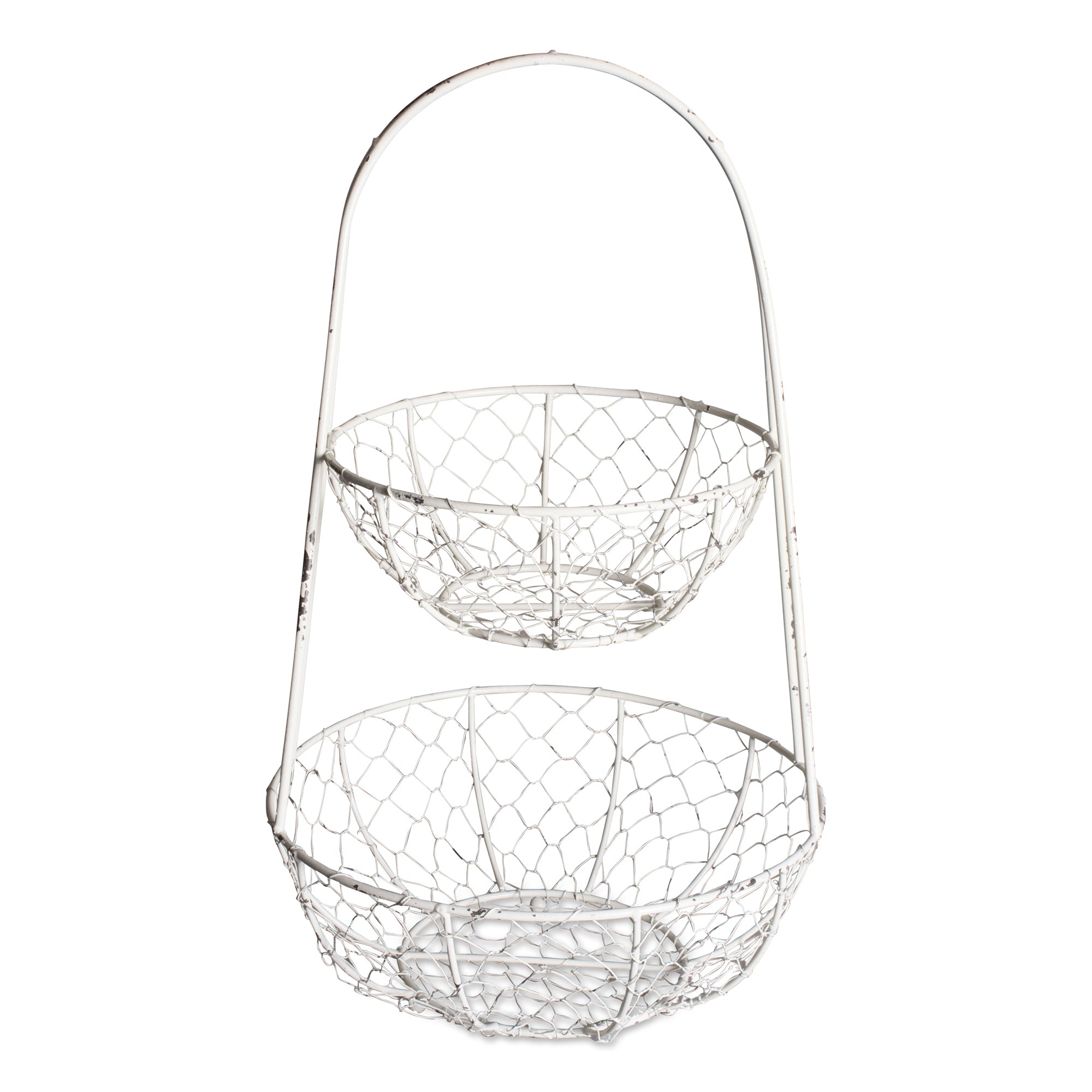 Dii Chicken Wire Tiered Stand Antique White