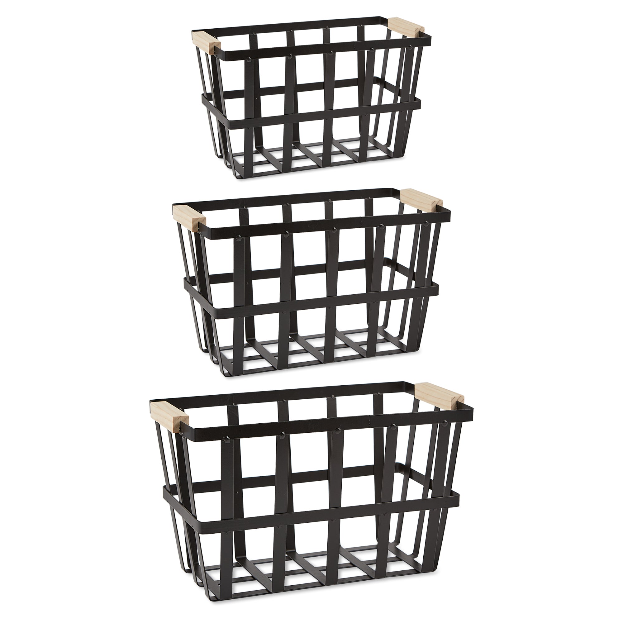 Dii Asst Black Urban Modern Metal Basket Set/3