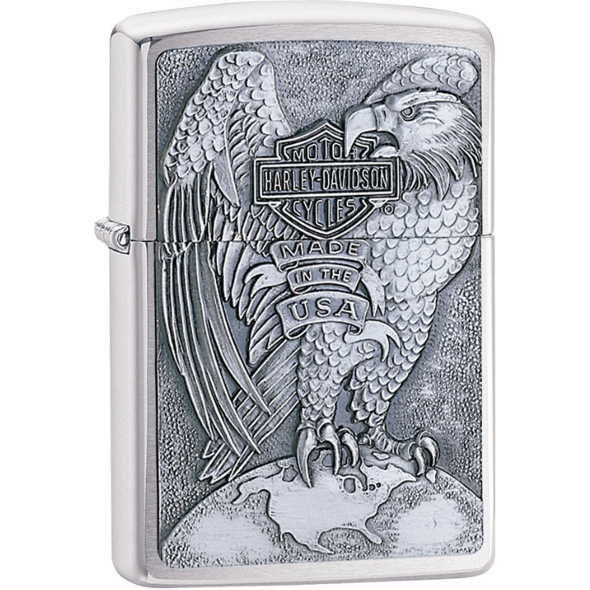 200Hd.H231 - Zippo Hd Brushed Chrome Lighter, Made In Usa Eagle