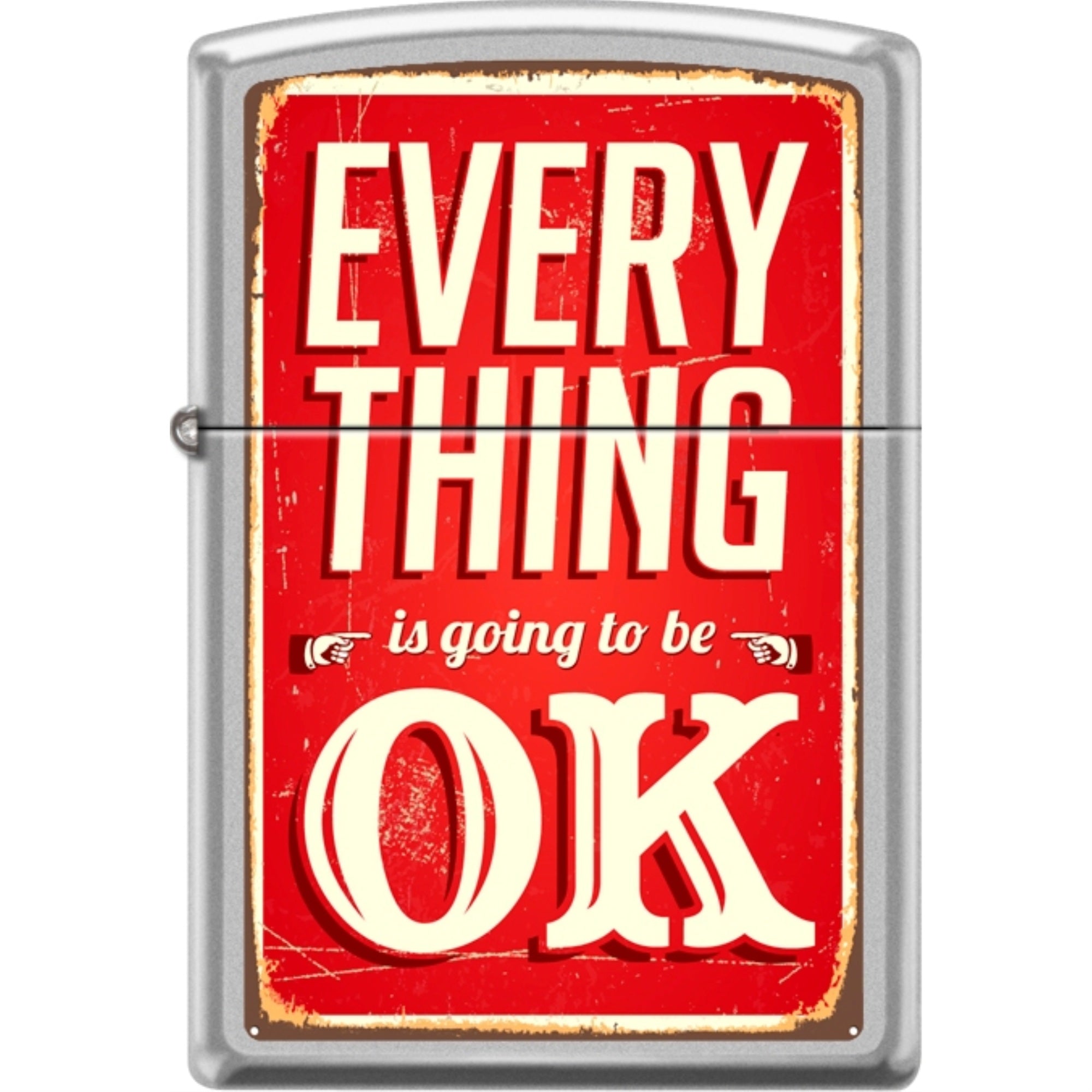 205Ci018410 - Zippo Procut Satin Chrome Everything Ok Sign