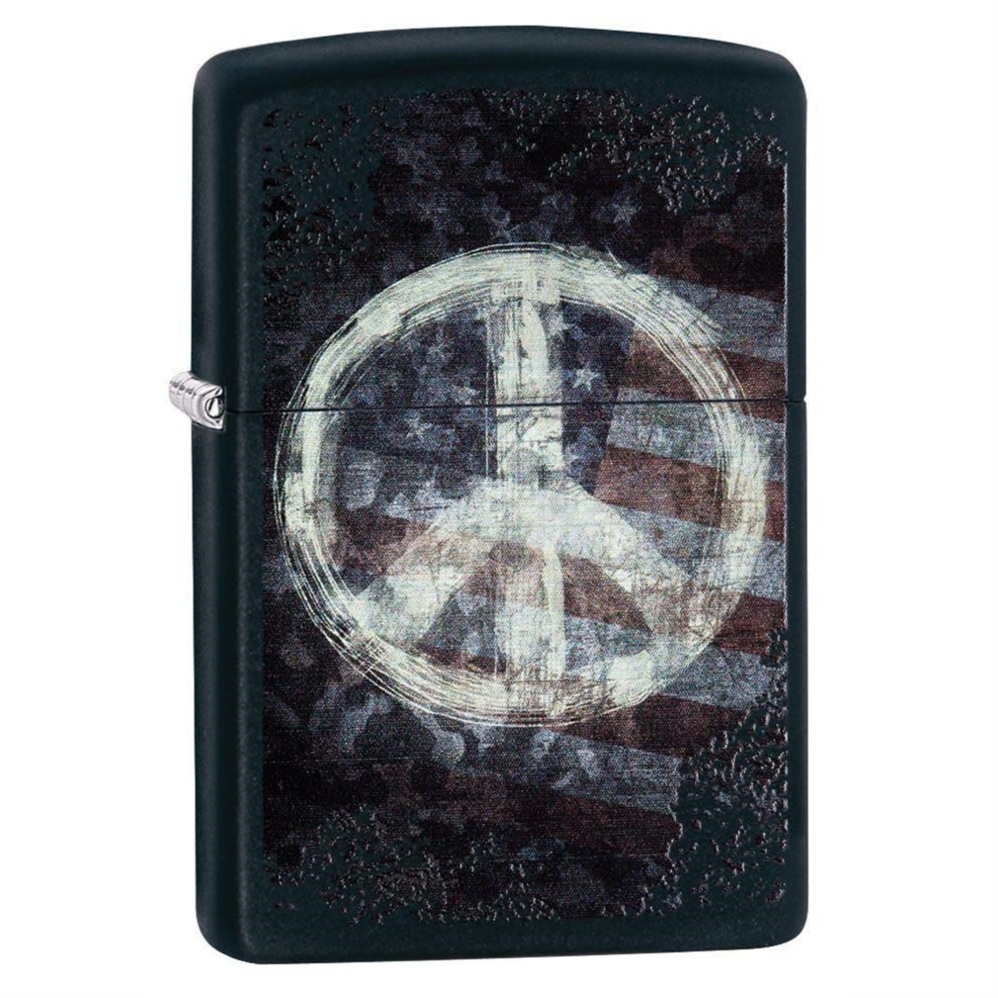 2022 Zippo Black Matte Peace On Flag