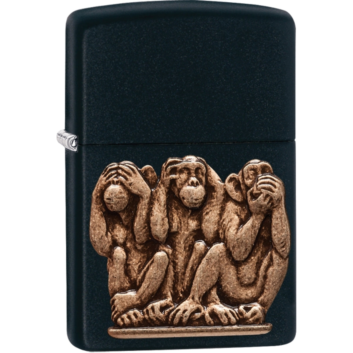 29409 - Zippo Black Matte Three Monkeys