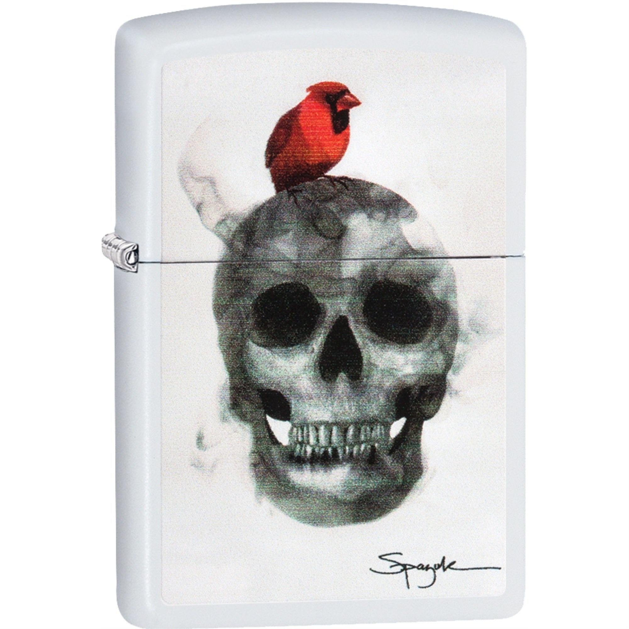 29644 - Zippo Steven Spazuk Scull White Matte