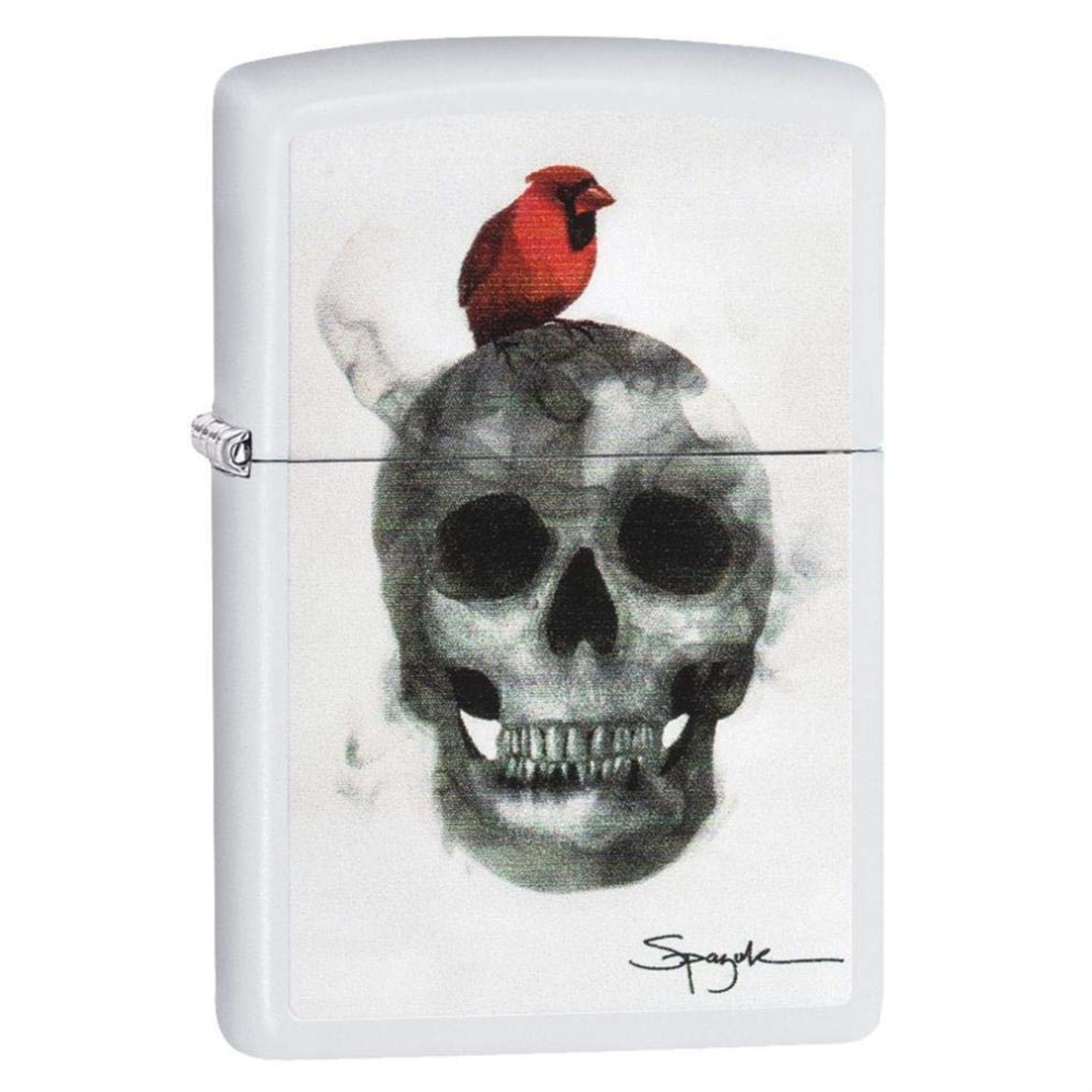 2024 Zippo Steven Spazuk Smoke Skull White Matte