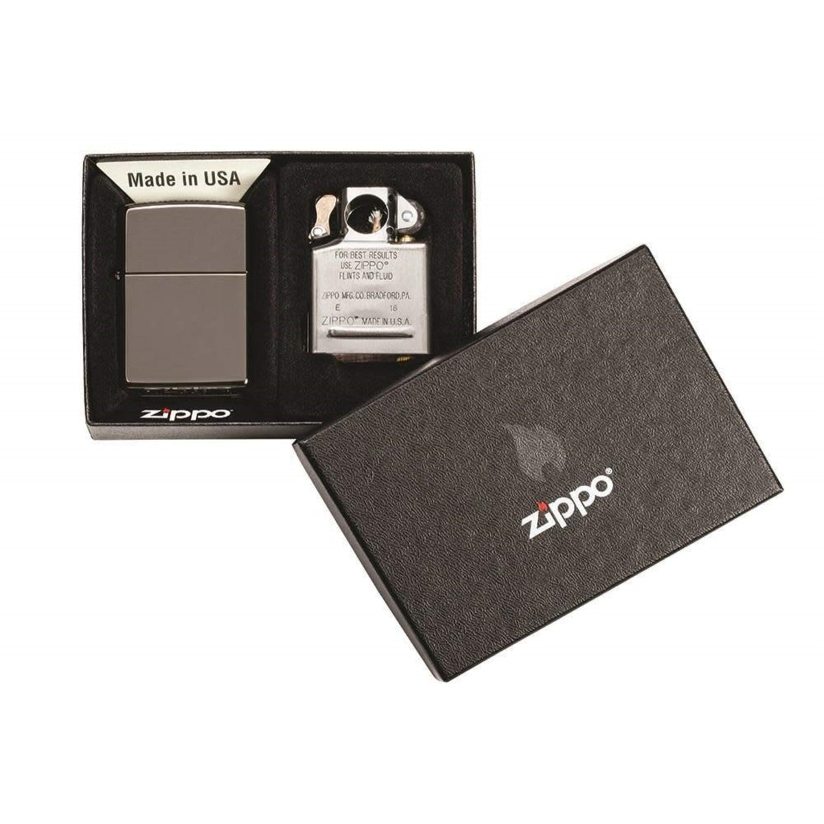 2024 Zippo Black Ice With Pipe Lighter Gift Set