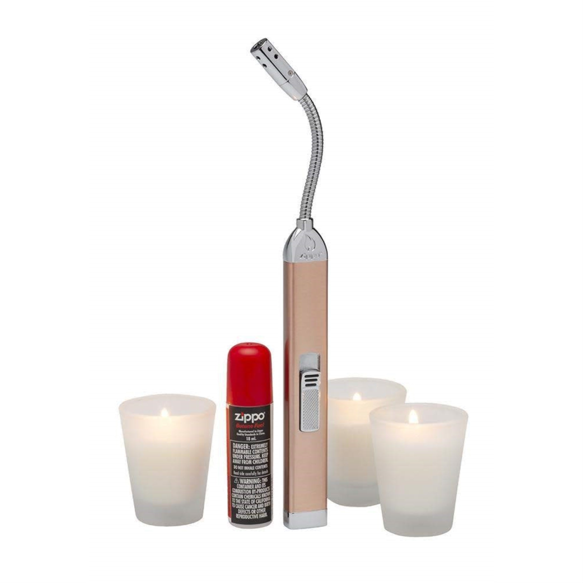 2024 Zippo Rose Gold Mpl With 3 Candle Gift Set, Map: $25.46