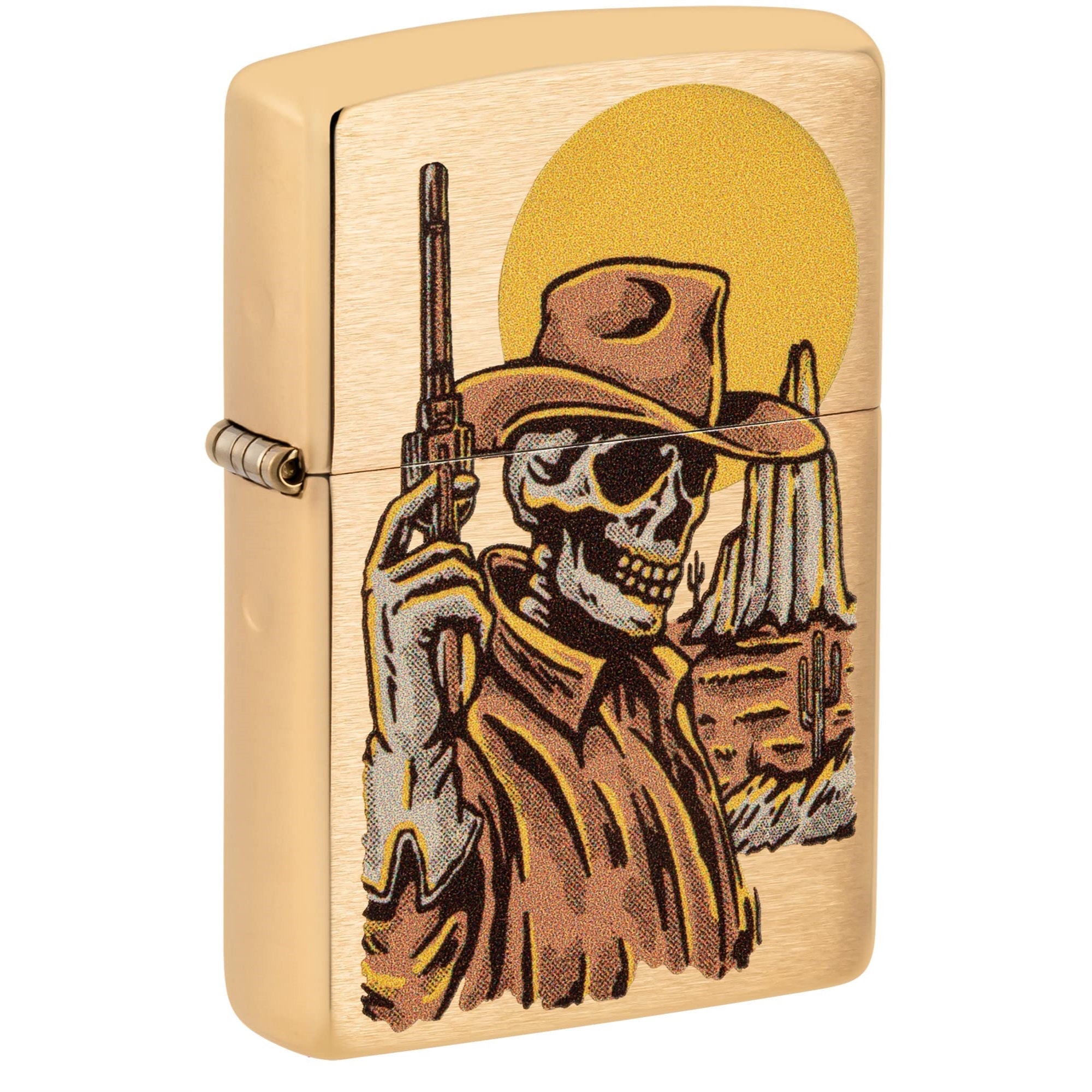 2024 Zippo Cowboy Skull Design,, Brushed Brass, Map:$27.16