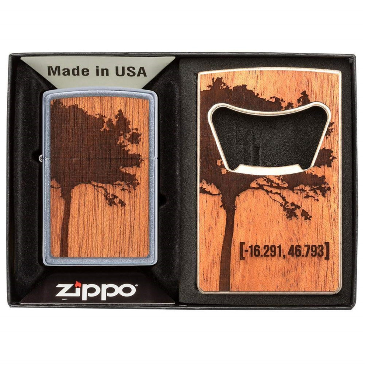 Zippo Woodchuck Lighter & Bottle Opener Gift Set, Map: $48.41