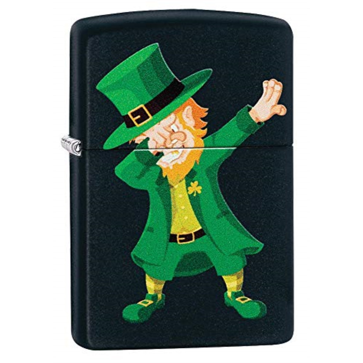 2022 Zippo Dabbing Leprechaun, Black Matte, Color Image, Map: $25.46