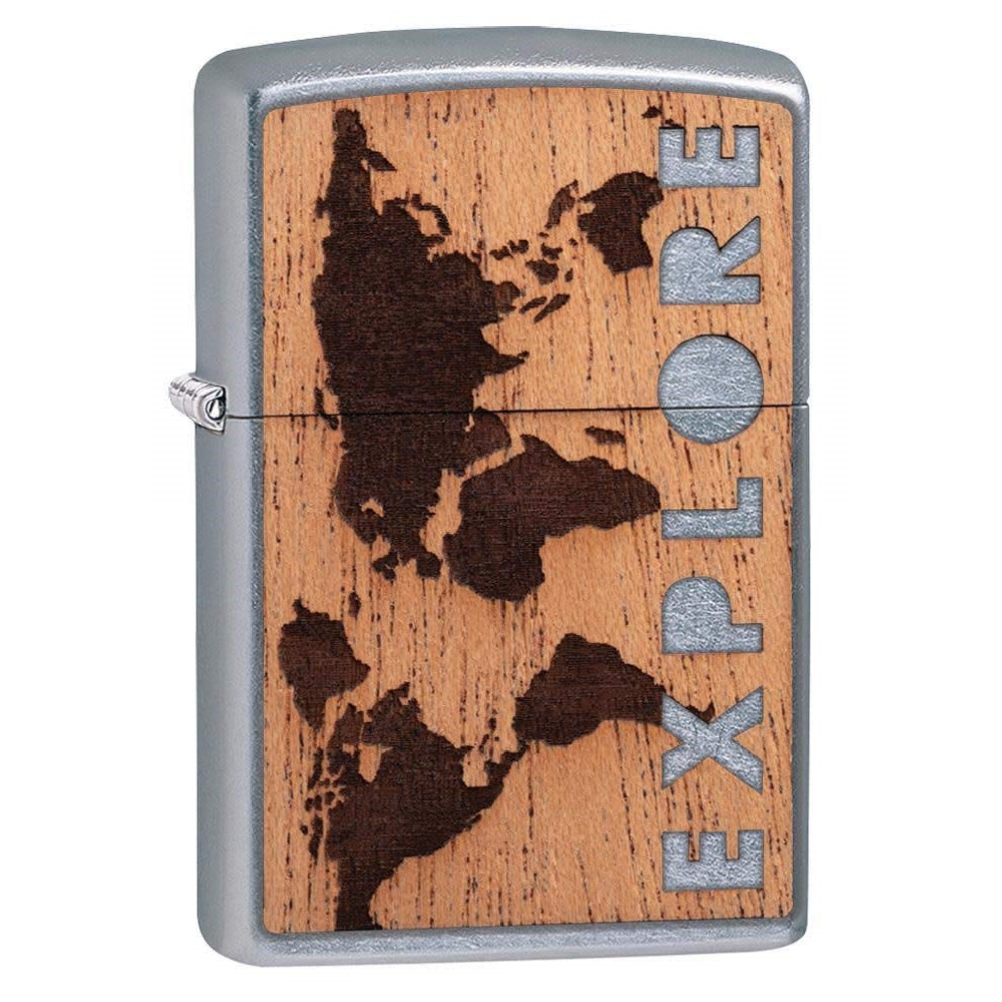 Zippo Woodchuck, Usa Explore, Street Chrome, Mahogany Emblem Attached