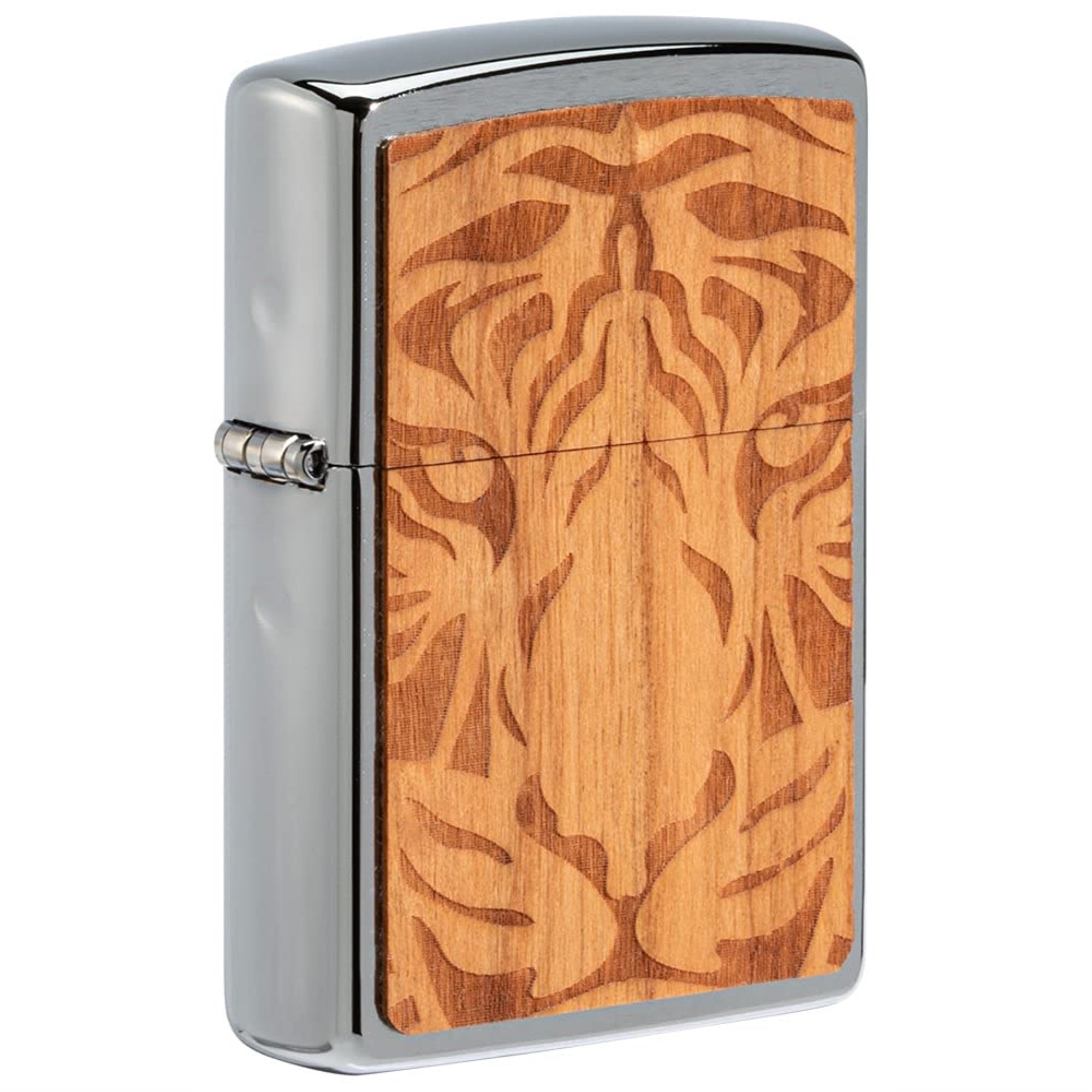2023 Zippo Woodchuck Cherry Tiger Design, Brushed Chrome