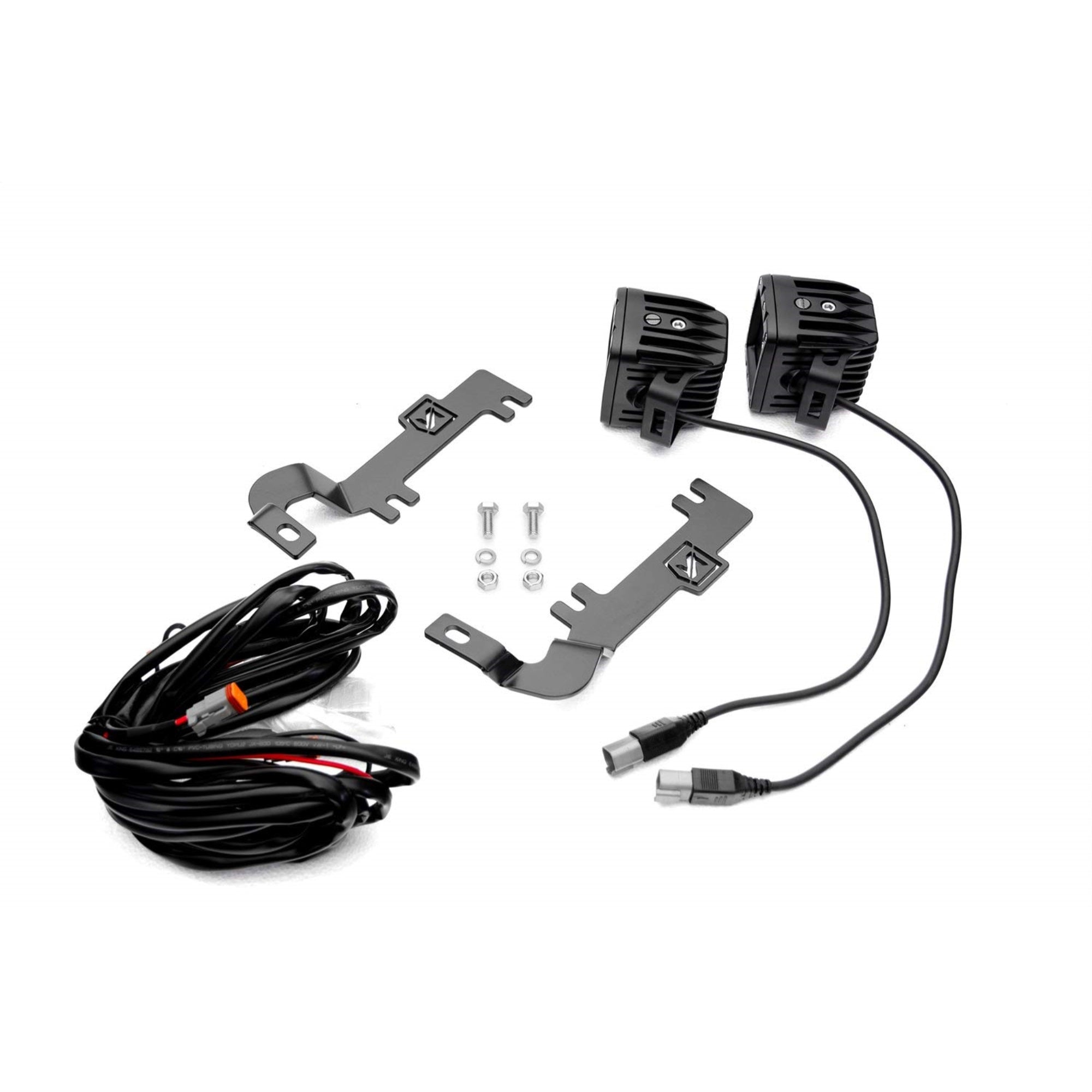 ZROADZ Ditch Hood Hinge LED Kit - Compatible w/ 2019-2022 Ram Rebel - Incl. (2) 3 Inch LED Pod Lights - Mild Steel Gloss Black Finish - Bolt-On Easy Installation - PN #Z364721-KIT2