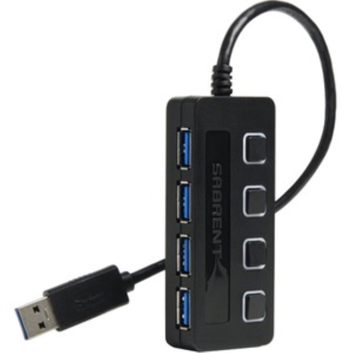 4Port Usb 3.0 Hub With Power Adapter And Led Switches