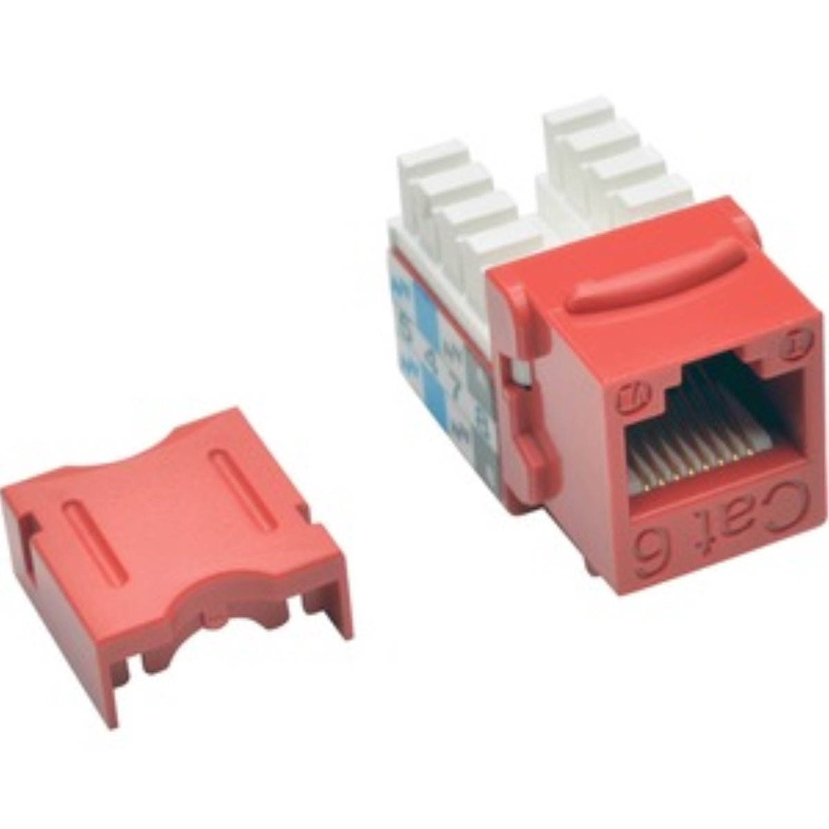 Cat6 / Cat5E 110 Keystone Jack 110 Style Punchdown Red Rj45 25Pk