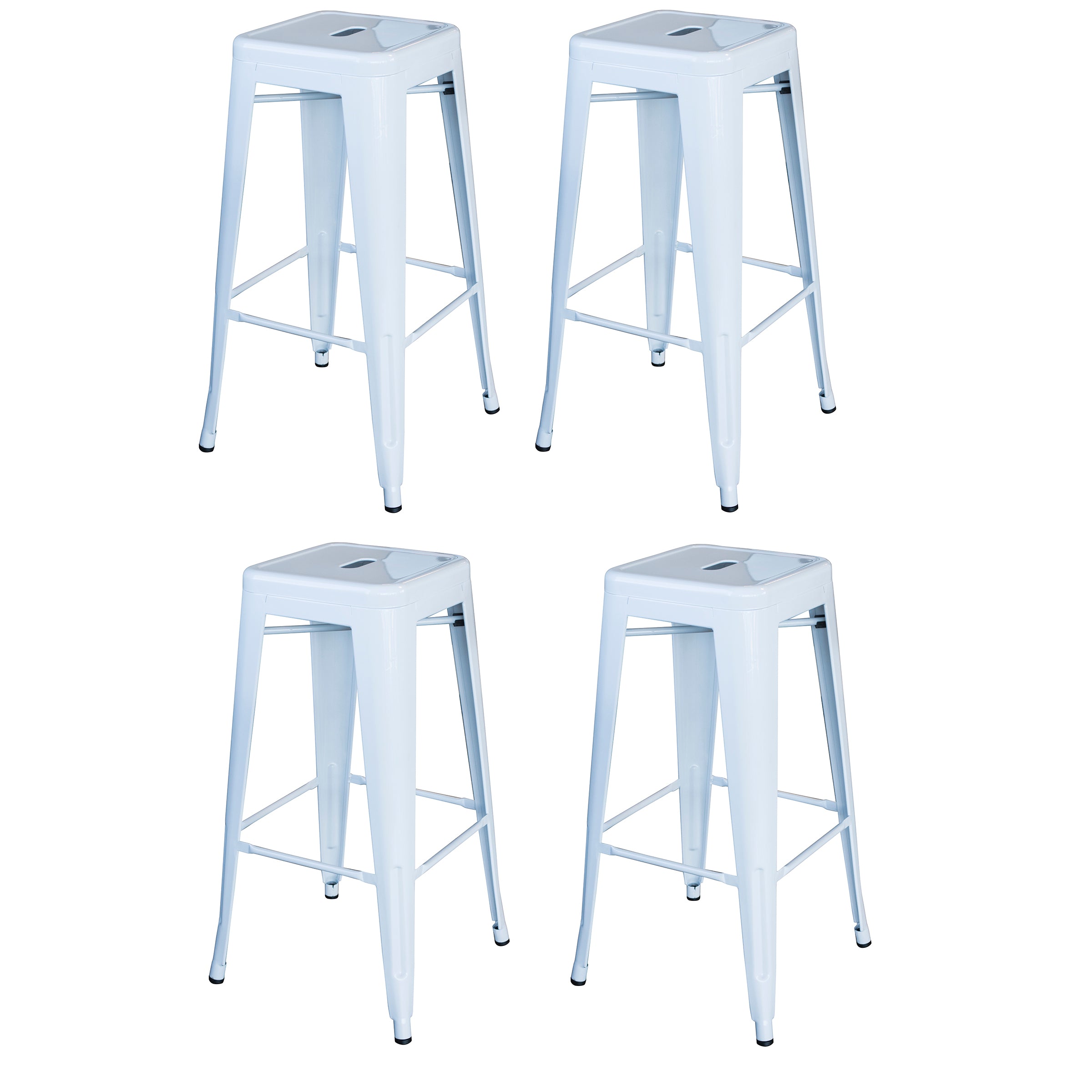 Amerihome Bs030Wset Loft White 30 In. Metal Bar Stool 4 Piece