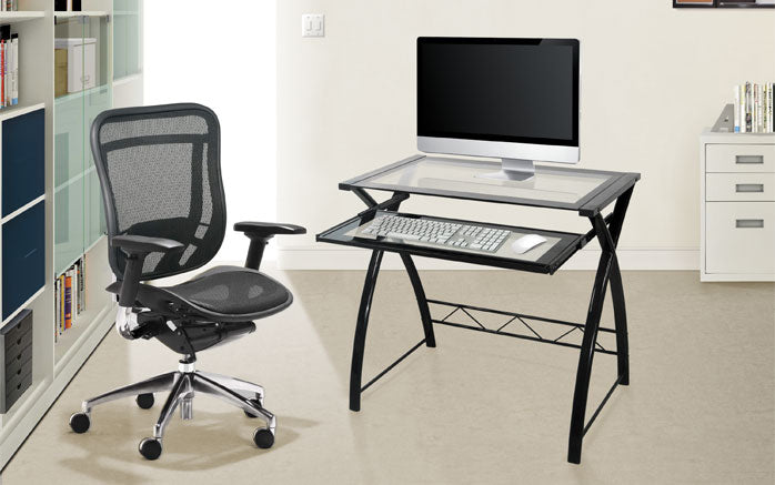 High Gloss Black High Gloss Black Finish Computer Desk