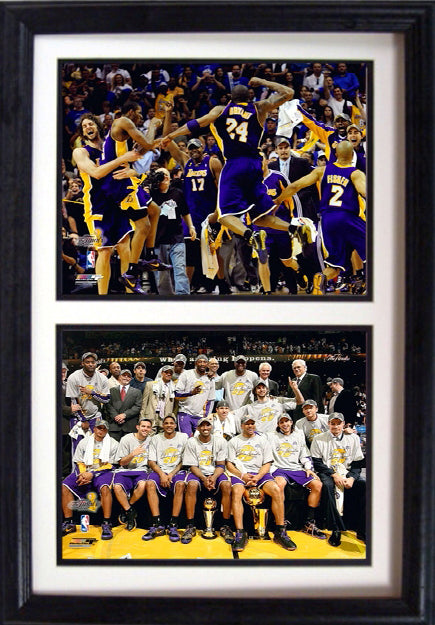 12X18 Double Frame - Los Angeles Lakers Champions