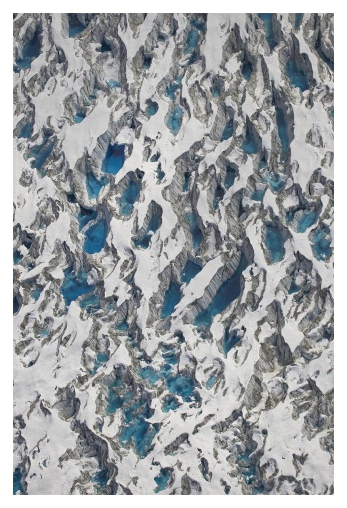 Meltwater Lakes On Hubbard Glacier, Wrangell-St. Elias National Park, Alaska-Paper Art-14X20
