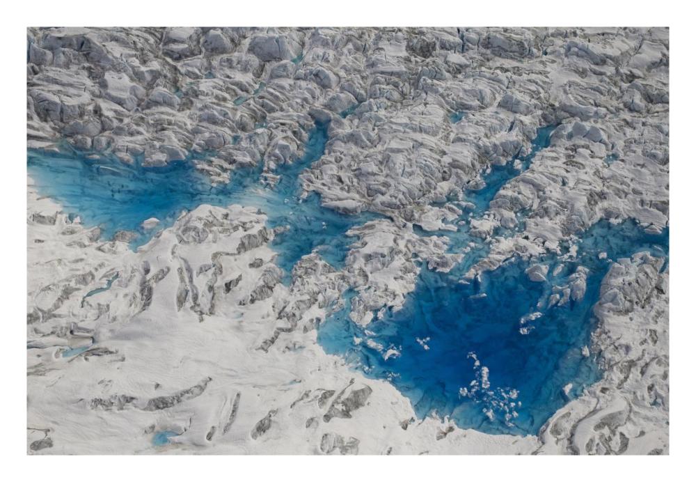 Meltwater Lakes On Hubbard Glacier, Wrangell-St. Elias National Park, Alaska-Paper Art-26X18