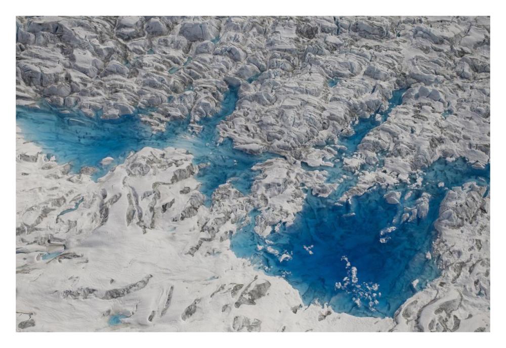 Meltwater Lakes On Hubbard Glacier, Wrangell-St. Elias National Park, Alaska-Paper Art-32X22