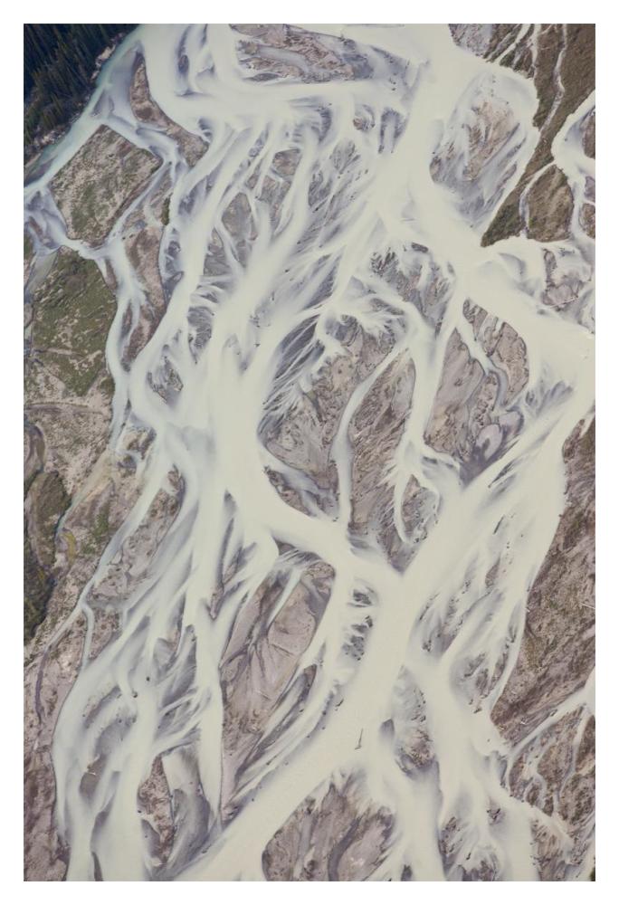 Cline River Showing Heavy Siltation And Braiding, Jasper National Park, Alberta, Canada-Paper Art-14X20