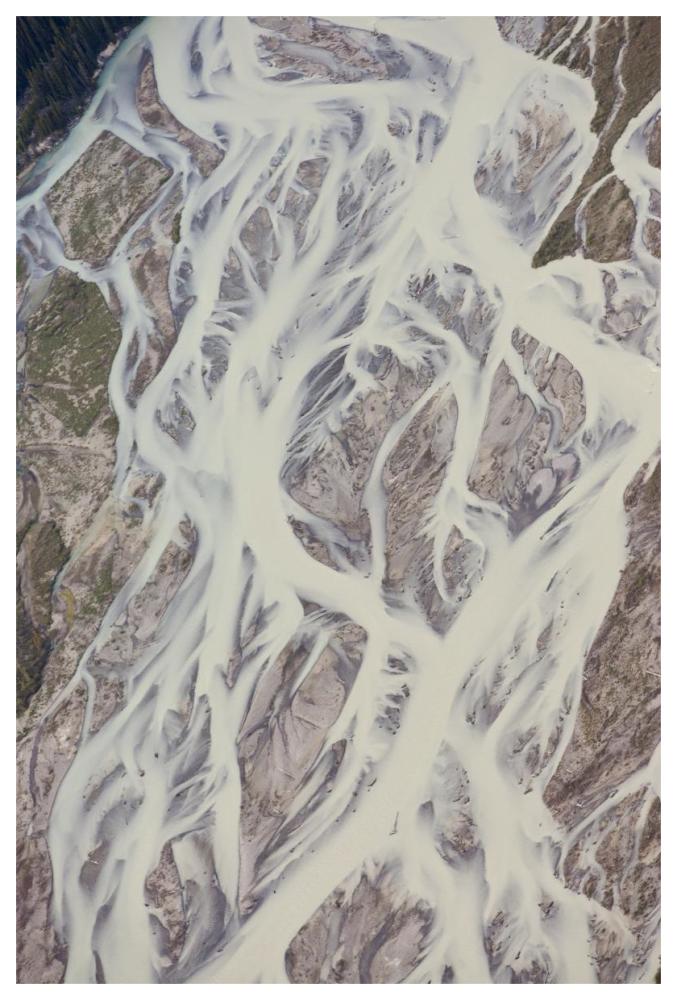 Cline River Showing Heavy Siltation And Braiding, Jasper National Park, Alberta, Canada-Paper Art-42X62
