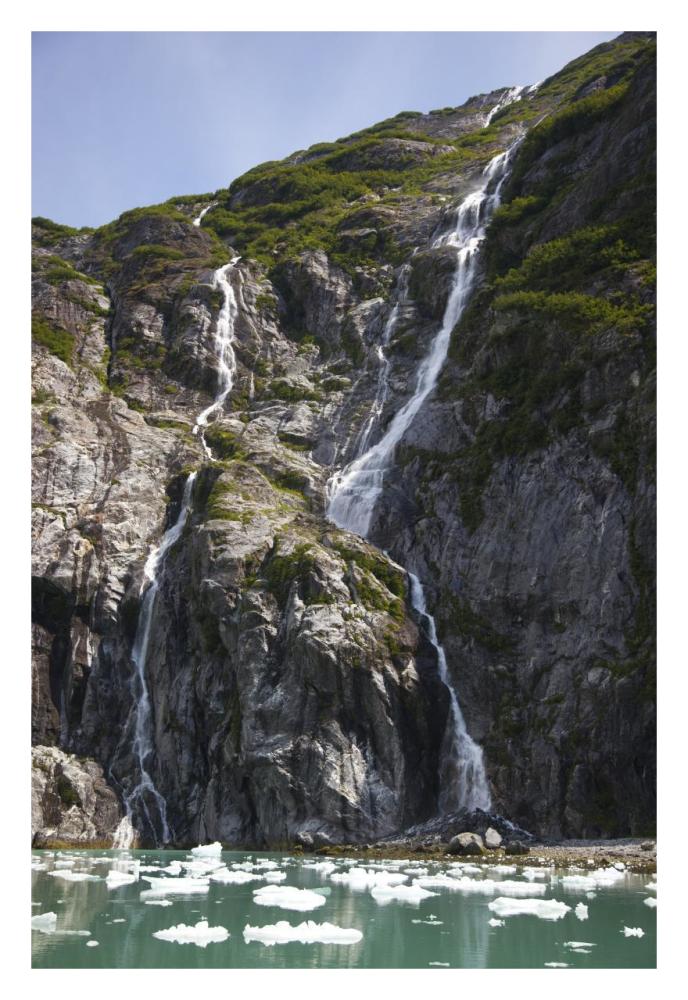Waterfalls Near South Sawyer Glacier, Tracy Arm-Fords Terror Wilderness, Tongass National Forest, Alaska-Paper Art-22X32