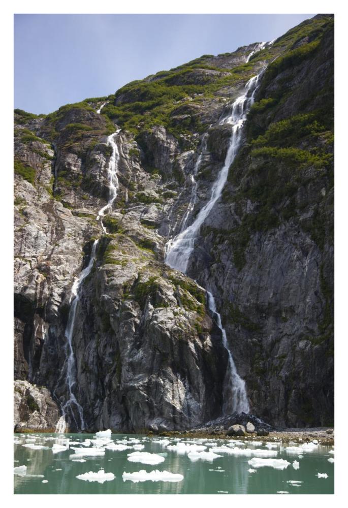 Waterfalls Near South Sawyer Glacier, Tracy Arm-Fords Terror Wilderness, Tongass National Forest, Alaska-Paper Art-26X38
