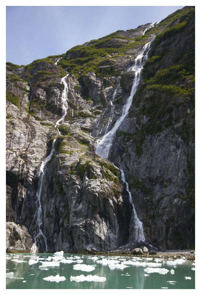 Waterfalls Near South Sawyer Glacier, Tracy Arm-Fords Terror Wilderness, Tongass National Forest, Alaska-Paper Art-34X50