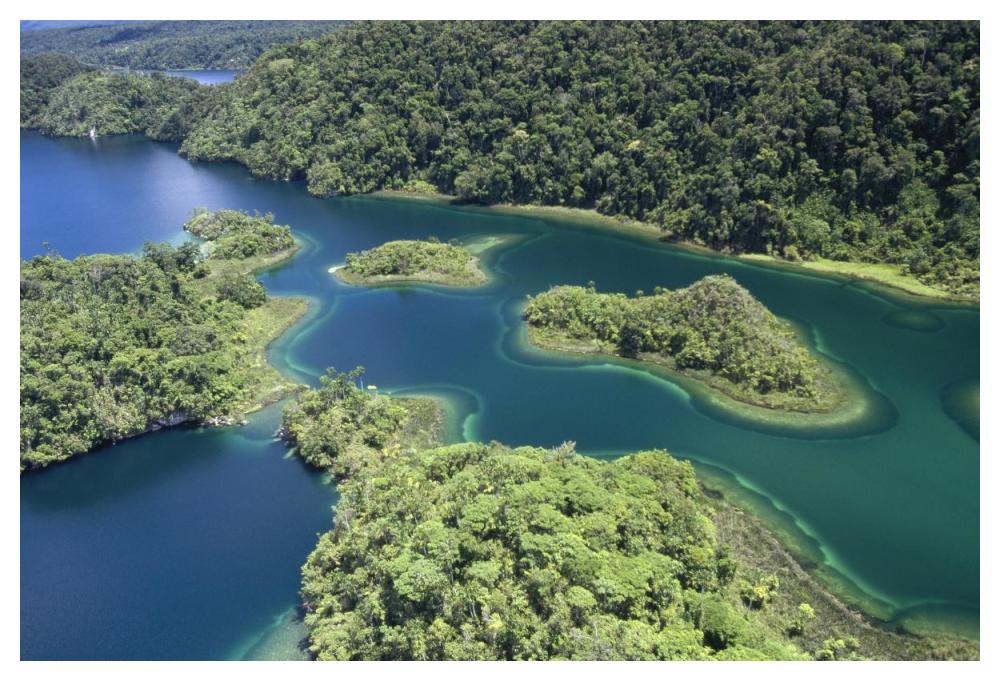 Islands At Southeast End Of Lake Kutubu In The Highlands, Papua New Guinea-Paper Art-50X34