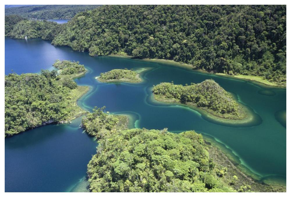 Islands At Southeast End Of Lake Kutubu In The Highlands, Papua New Guinea-Paper Art-62X42