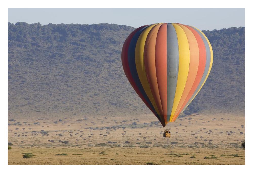 Hot Air Balloon Over Savanna, Masai Mara Triangle, Kenya-Paper Art-32X22