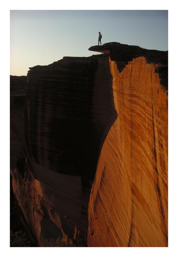 Person Standing Atop The Kings Canyon North Wall, Watarrka National Park, Northern Territory, Australia-Paper Art-18X26