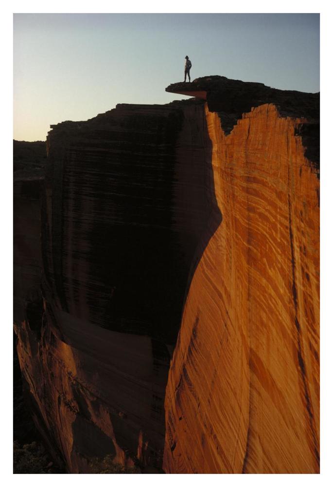 Person Standing Atop The Kings Canyon North Wall, Watarrka National Park, Northern Territory, Australia-Paper Art-26X38