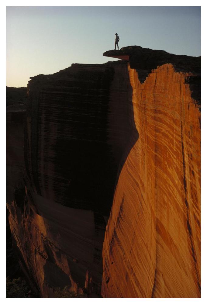 Person Standing Atop The Kings Canyon North Wall, Watarrka National Park, Northern Territory, Australia-Paper Art-34X50