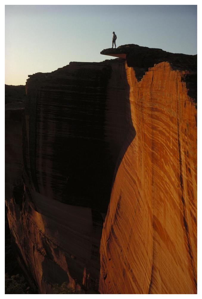 Person Standing Atop The Kings Canyon North Wall, Watarrka National Park, Northern Territory, Australia-Paper Art-42X62