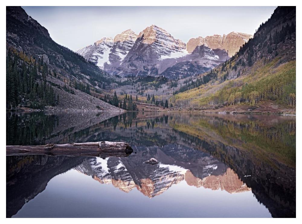 Maroon Bells Reflected In Maroon Bells Lake, Snowmass Wilderness, White River National Forest, Colorado-Paper Art-50X38