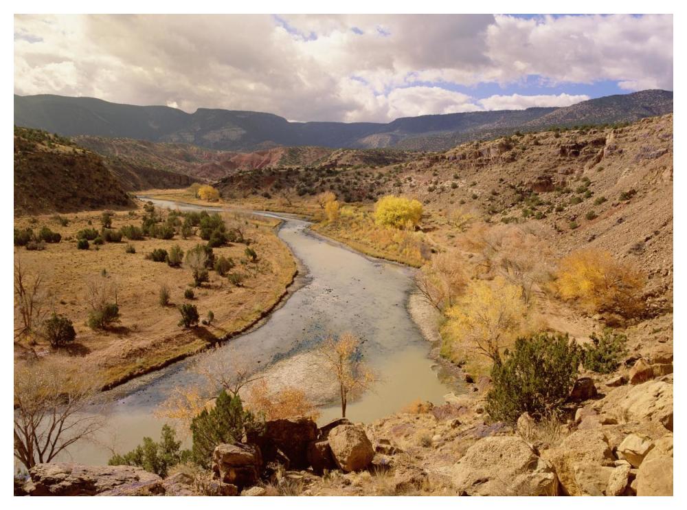 Rio Chama In Autumn, New Mexico-Paper Art-50X38
